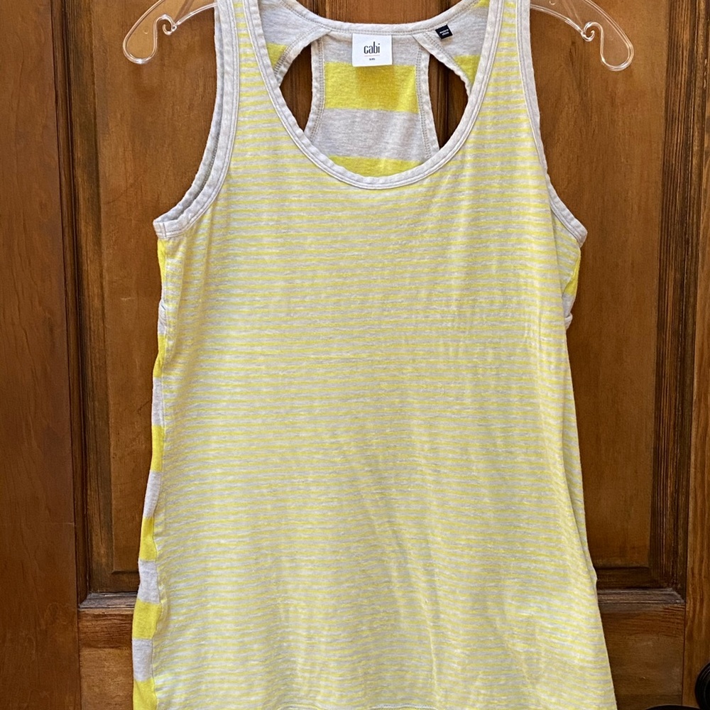 Cabi 100% cotton racer back striped tank Small